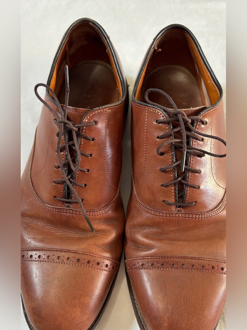 Allen Edmonds Byron Men’s Size 10 Brown Leather Cap Toe Oxford Dress Shoes USA
